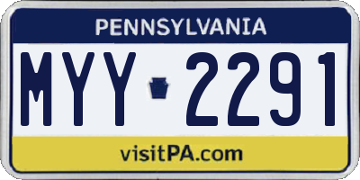 PA license plate MYY2291