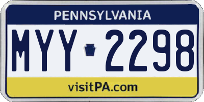 PA license plate MYY2298