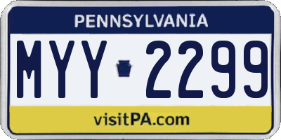 PA license plate MYY2299