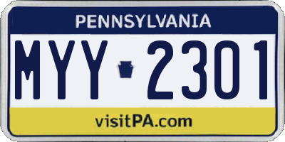 PA license plate MYY2301