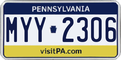 PA license plate MYY2306