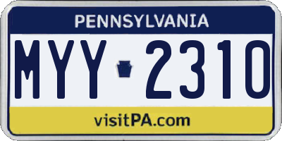 PA license plate MYY2310
