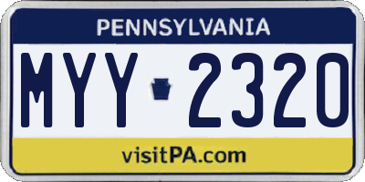 PA license plate MYY2320