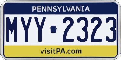 PA license plate MYY2323