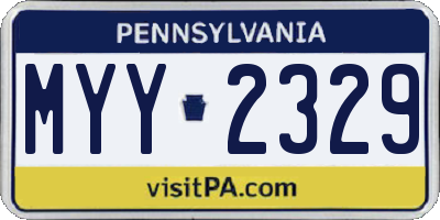 PA license plate MYY2329