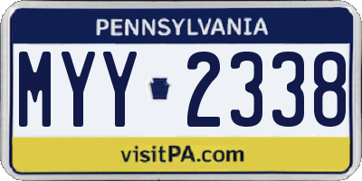 PA license plate MYY2338