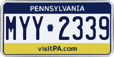 PA license plate MYY2339