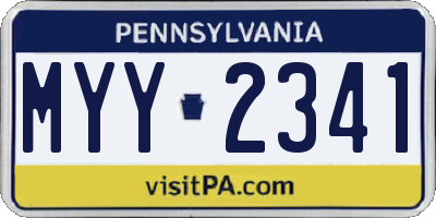 PA license plate MYY2341