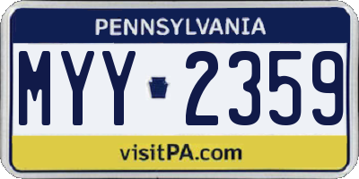 PA license plate MYY2359