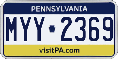 PA license plate MYY2369