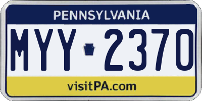 PA license plate MYY2370