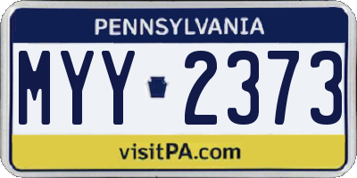 PA license plate MYY2373