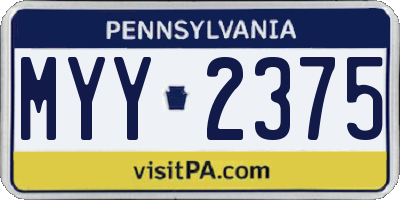 PA license plate MYY2375
