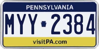 PA license plate MYY2384