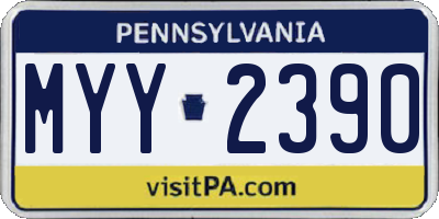 PA license plate MYY2390
