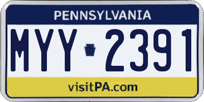 PA license plate MYY2391