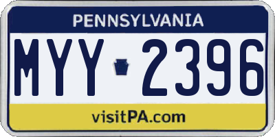 PA license plate MYY2396