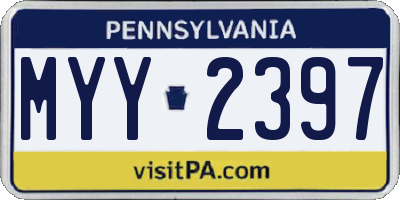 PA license plate MYY2397