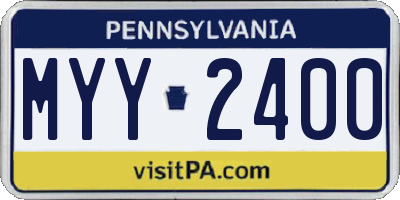 PA license plate MYY2400