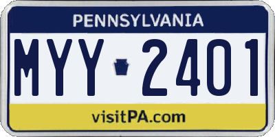 PA license plate MYY2401