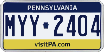 PA license plate MYY2404