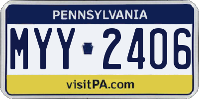 PA license plate MYY2406