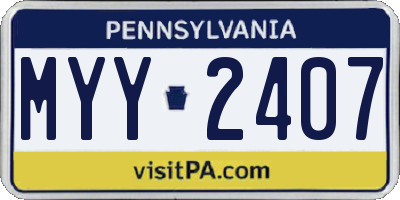 PA license plate MYY2407