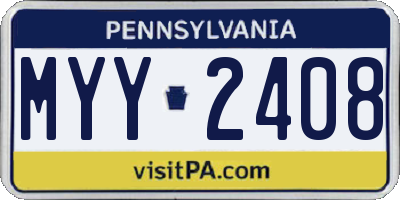 PA license plate MYY2408