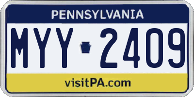 PA license plate MYY2409