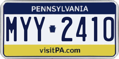 PA license plate MYY2410