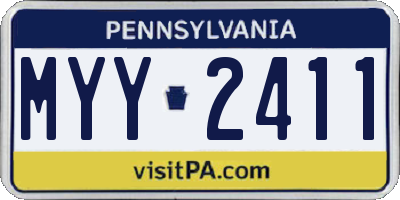 PA license plate MYY2411