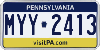 PA license plate MYY2413