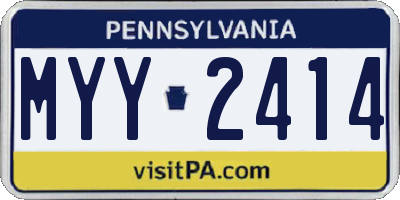 PA license plate MYY2414