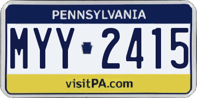PA license plate MYY2415