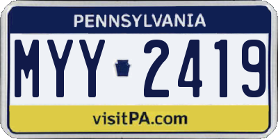 PA license plate MYY2419