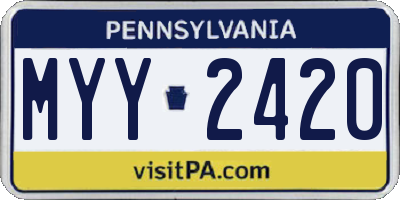 PA license plate MYY2420