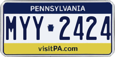 PA license plate MYY2424