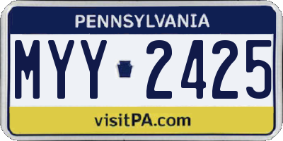PA license plate MYY2425
