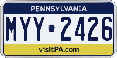 PA license plate MYY2426