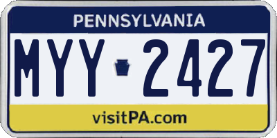 PA license plate MYY2427