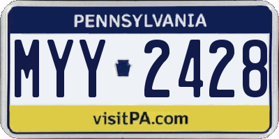 PA license plate MYY2428