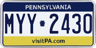 PA license plate MYY2430