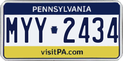 PA license plate MYY2434