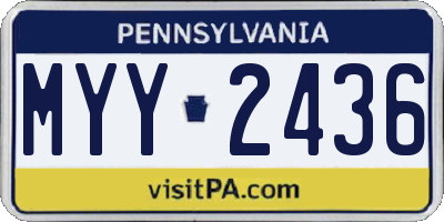 PA license plate MYY2436