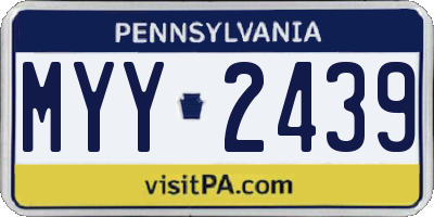 PA license plate MYY2439