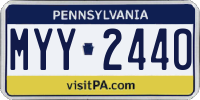 PA license plate MYY2440