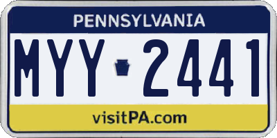 PA license plate MYY2441