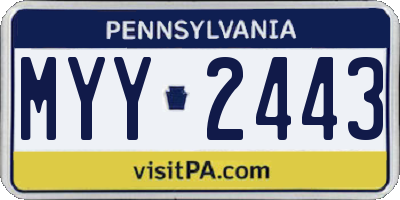 PA license plate MYY2443