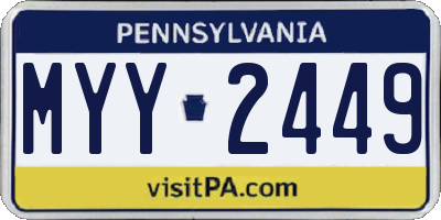PA license plate MYY2449