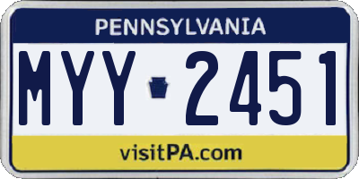 PA license plate MYY2451
